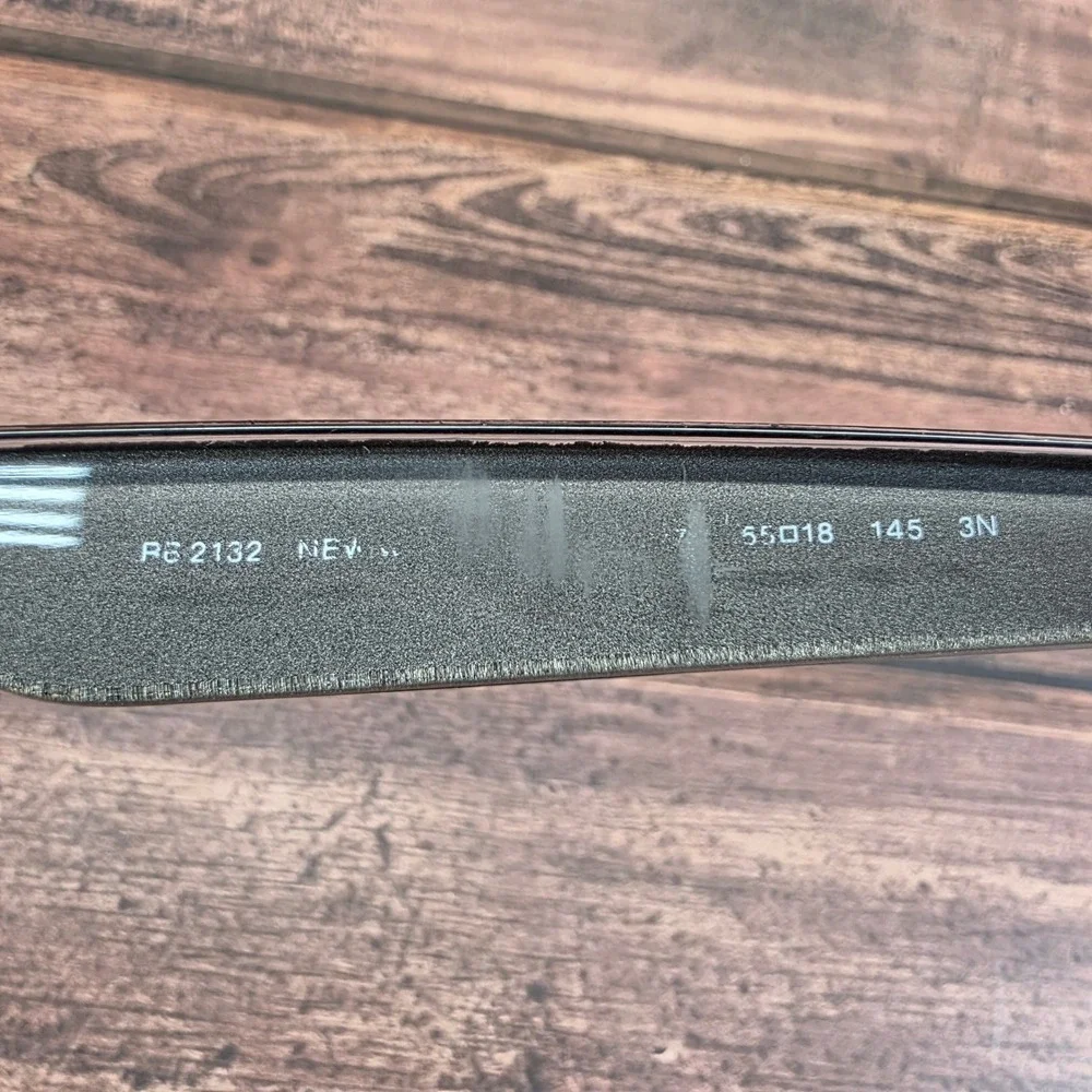Ray-Ban RB 2132 New Wayfarer Eyeglasses Charcoal Grey Clear 55-18-145 Italy